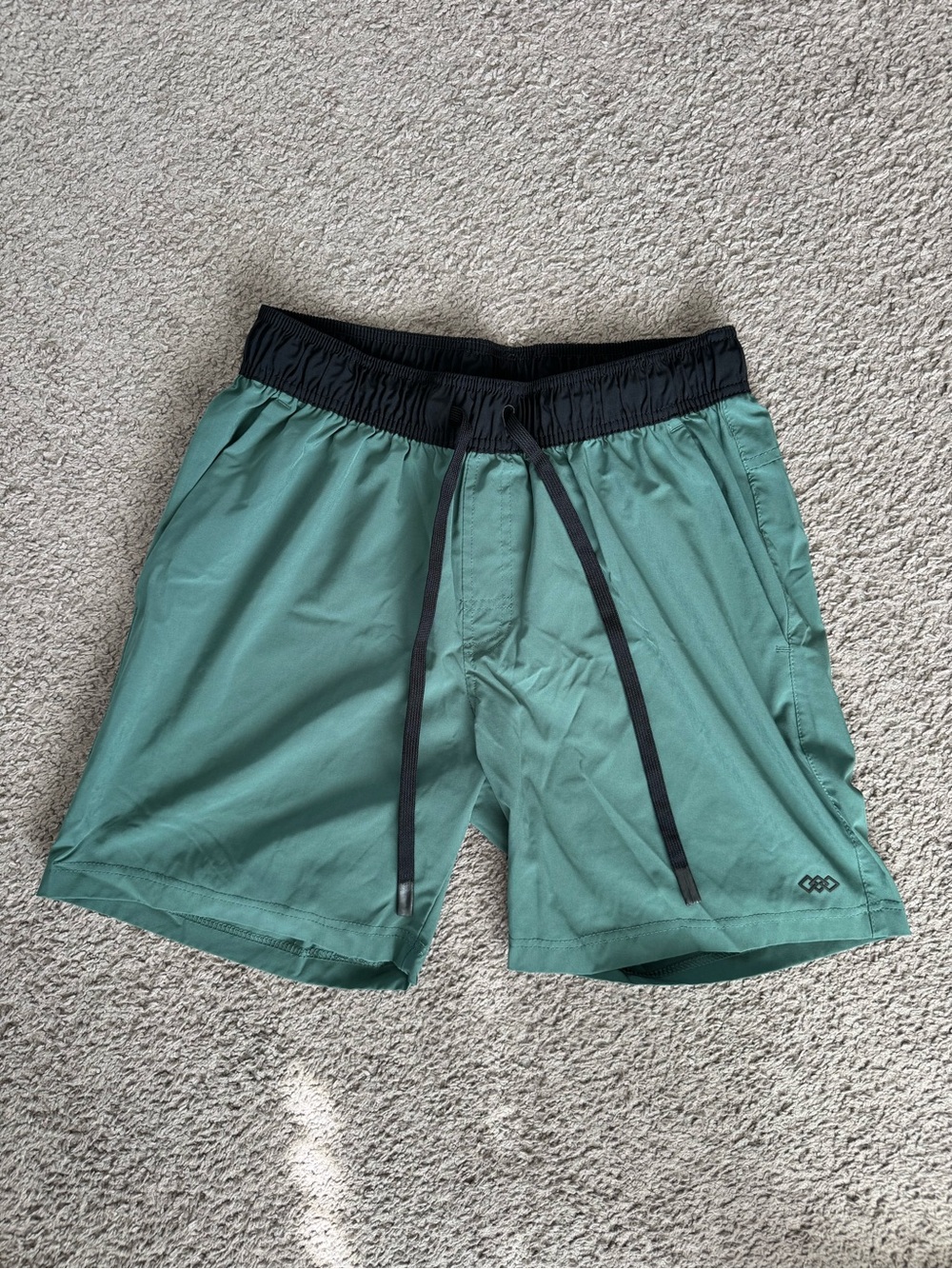 Men's Seafoam Athletic Shorts with Black Elastic Waist